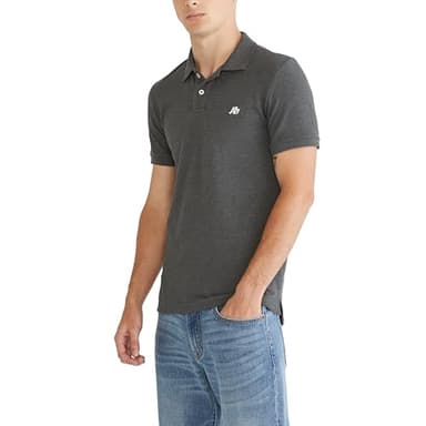 AEROPOSTALE Men's Polo, Charcoal Heather Grey, X-Large - Image 2