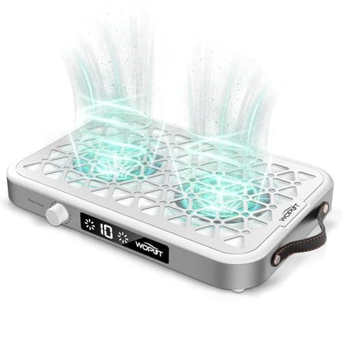 Nail Dust Collector, 1600PA Professional Nail Vacuum Dust Collector Fan with Filter Papers (30 Pcs) for Acrylic Nail Polishing & Manicure at Nail Salon & Home - White