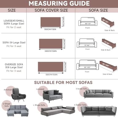 VClife Couch Cover Modern Brown Couch Covers for 2 Cushion Couch Sofa - Washable Chenille Sofa Cover with Lace for Living Room Office RV Bedroom (71"X118") Gift for Christmas Thanksgiving Birthday - Image 2