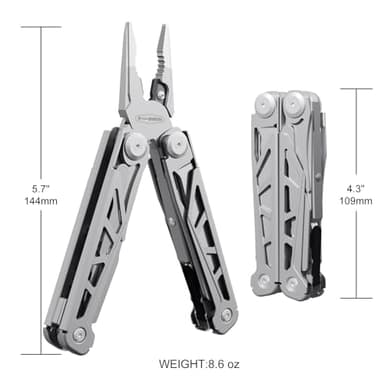 PERWIN Multitool, 17-in-1 Stainless Steel Multi Tool Pliers with Self-Locking, Pocket Knife, Nylon Sheath, Professional (EDC) Multi-Tool for Survival, Camping and Hunting, Hiking, Gifts for Men - Image 2