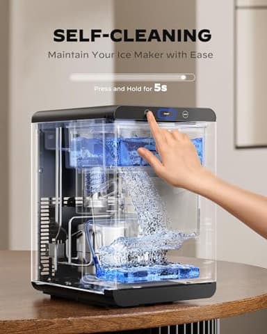 Silonn Nugget Ice Maker Countertop, Pebble Ice Maker Nugget, 44lbs Crushed Ice in 24h, Pull-Out Water Tank and Removable Ice Basket for Home, Kitchen, Stainless Steel - Image 6