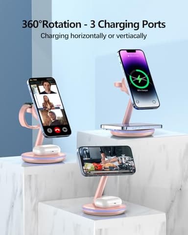 3 in 1 Charging Station for Apple Devices 18W Fast Mag-Safe Charger Stand Magnetic Wireless Charger Station for iPhone16 15 14 13 12 Pro/Pro Max/Plus/Mini AirPods 2/3/Pro iWatch Ultra/8/7/SE/6/5/4/3/2 - Image 5
