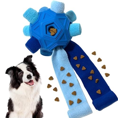 CIIVURR Snuffle Ball for Dog Toys Unbreakable Upgrade Ball Interactive Toy Foraging Snuffle Mat Puppy Treat Dispenser Slow Feeder Dog Puzzle Toys for Small, Medium, Large Pets (Blue) - Image 1