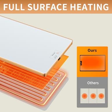 Electric Warming Tray（Extra Long 40”x12”），Food Warmer with Thermostat and Full Surface Heating，Food Warming Mat with 2 Temperature Modes for Buffets Party，Gatherings，White - Image 8
