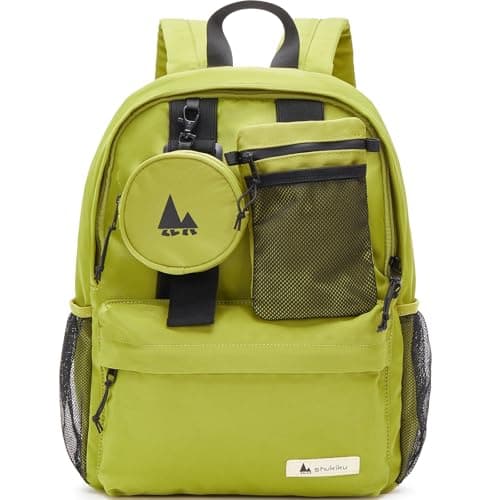 Shukiku 15 Inch Cool Backpack for Woman Man, 3 in 1 Removable, College Travel Daypack, Green Large - Image 1