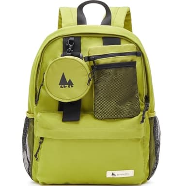 Shukiku 15 Inch Cool Backpack for Woman Man, 3 in 1 Removable, College Travel Daypack, Green Large - Image 1