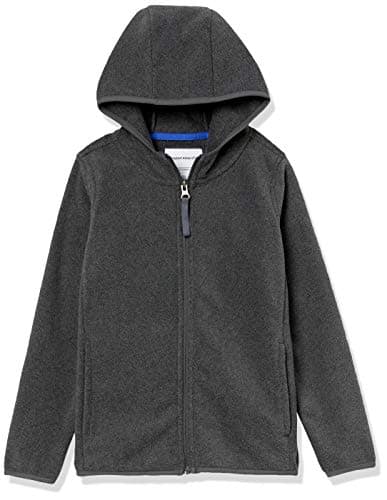 Amazon Essentials Boys' Polar Fleece Full-Zip Hooded Jacket, Charcoal, X-Large - Image 1