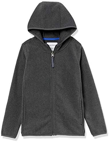 Amazon Essentials Boys' Polar Fleece Full-Zip Hooded Jacket, Charcoal, X-Large - Image 1