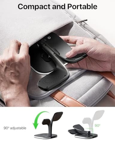 EXW Wireless Charging Station for Magsafe Charger,Charging Station for Multiple Devices,Wireless Charger for iPhone 17 Air 16 15 14 13 12 Series,Apple Watch Series 1-10,AirPods with LED and Adapter - Image 5