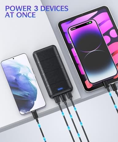 LOVELEDI Portable Charger 2-Pack 15000mAh Power Bank Dual USB and Type-C Output 5V3.1A Fast Charger Battery Pack for iPhone 16 15 14 13 12 X Samsung S24 S23 Google iPad etc (Light Black and White) - Image 2