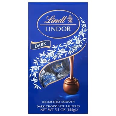 Lindt LINDOR Dark Chocolate Truffles, Dark Chocolate Candy with Smooth, Melting Truffle Center, Great for Gift Giving, 5.1 oz. Bag (6 Pack) - Image 7