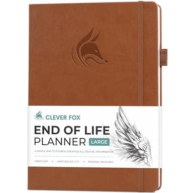 Clever Fox End of Life Planner – Final Arrangements Organizer for Beneficiary, Will Preparation, Last Wishes & Funeral Planning, A4 (Brown) - Image 1