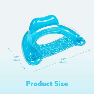 SLOOSH Inflatable Pool Floats Adult,2 Pack Pool Chairs with Cup Holders,Pure Blow up Floats Chair,Hammock Noodle Mat for Relaxing Summer Water Fun Swimming Party Beach,Blue,Pink - Image 6