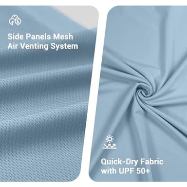 Palmyth Mens Fishing Shirts UV Sun Protection Vented Hoodie Long Sleeve with UPF 50+ Neck Gaiter Light Blue Marlin Guitar X-Large - Image 3