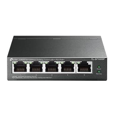TP-Link TL-SF1005P | 5 Port Fast Ethernet PoE Switch | 4 PoE+ 10/100 Mbps Ports @67W | Desktop | Plug & Play | Sturdy Metal w/ Shielded Ports | Fanless | Extend & Priority Mode - Image 1