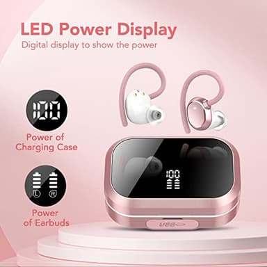 KT1 Wireless Earbuds, Sports Bluetooth Headphones, 120Hrs Playtime Ear Buds for Small Ear, IPX7 Waterproof Running Headphones, Deep Bass, Over Ear Sport Wireless Bluetooth Earphones for Android iOS - Image 3