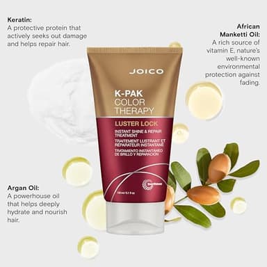Joico K-PAK Color Therapy Luster Lock Instant Shine & Repair Treatment | For Color-Treated Hair | Boost Color Vibrancy | Repair Breakage | With Keratin & Argan Oil | 5.1 Fl Oz - Image 5