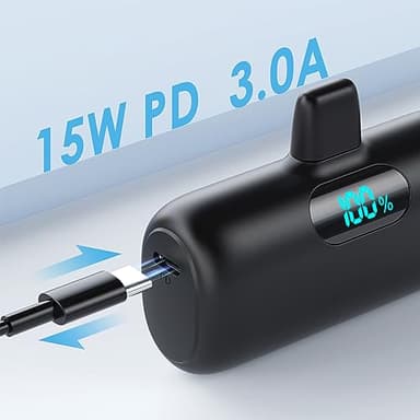 Small Portable Charger for iPhone,Upgraded 5000mAh PD Fast Charging Power Bank,Mini Battery Pack Backup Charger Compatible with iPhone 14/14 Pro Max/13/13 Pro/12 Pro/11/XS/XR/X/8/7/6 etc-Black - Image 7