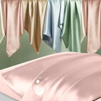 Silk Pillowcase 2 Pack, Natural Mulberry Silk Pillow Case, Anti Acne Silk Pillowcase for Hair and Skin, King Size Silk Satin Pillowcase Set of 2 with Hidden Zipper, Gifts for Women Men, Coral - Image 2