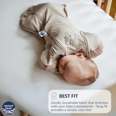 Nested Bean Air 6-in-1 Adaptable Baby Sleep Sack - Unweighted - Comfort & Safety for Natural Sleep, Preferred Arm Position Reduces Startle Reflex, Better for Baby, NB (7-13lbs) Lavender - Image 5