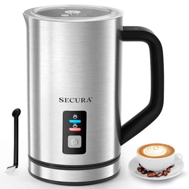 Secura Milk Frother, Electric Milk Steamer Stainless Steel, 8.4oz/250ml Automatic Hot and Cold Foam Maker and Milk Warmer for Latte, Cappuccinos, Macchiato, 120V - Image 1