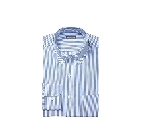Van Heusen Men's Pinpoint Regular Fit Stripe Button Down Collar Dress Shirt, Blue, 17" Neck 34"-35" Sleeve - Image 1