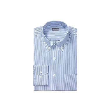 Van Heusen Men's Pinpoint Regular Fit Stripe Button Down Collar Dress Shirt, Blue, 17" Neck 34"-35" Sleeve - Image 1