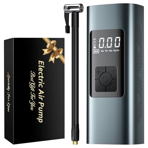 Coquimbo Bike Pump Tire Inflator Portable Air Compressor: 150PSI Electric Air Pump for Car Tires Cordless Car Bike Motorcycle Accessories Birthday Gifts for Men Dad Him (Gun Gray) - Image 1