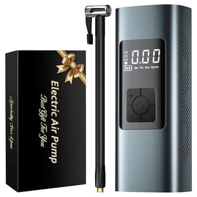 Coquimbo Bike Pump Tire Inflator Portable Air Compressor: 150PSI Electric Air Pump for Car Tires Cordless Car Bike Motorcycle Accessories Birthday Gifts for Men Dad Him (Gun Gray) - Image 1