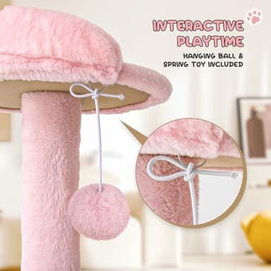MoNiBloom 54 Inch Cat Tree Tower for Indoor Cats Large Adults, Pink Cat Tower with Scratching Post, Multi-Level Furniture Activity Center with Cat Condo Pet Play House, Soft Pink - Image 5