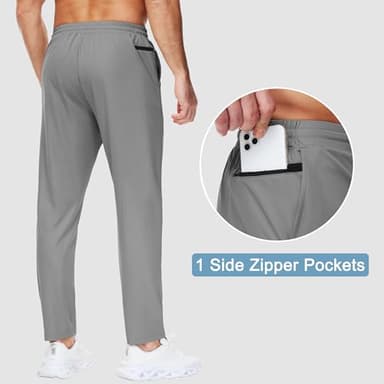 MIVEI 34" Inseam Men's Sweatpants with Zipper Pockets Men Joggers Running Workout Athletic Gym Track Tall Pants - Image 2