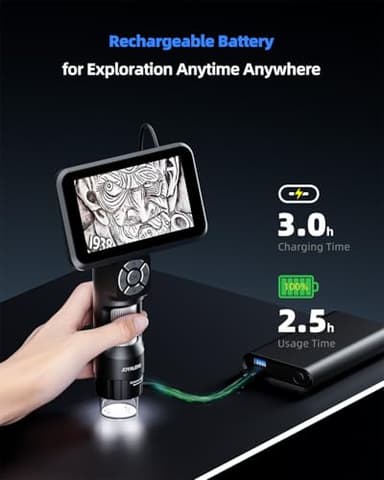JL115A LCD Digital Microscope with 5" Screen, Soldering Microscope Camera with Flex Arm Stand, Handheld Coin Magnifier for Adults Full View Coins, 1080P, 8 LED Lights, PC View - Image 6