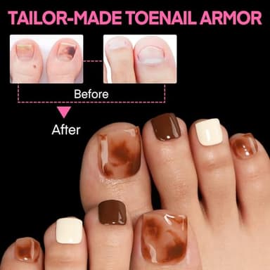 UNA GELLA Square Toe Nail Tips For Big Toe, 504Pcs 15Sizes Soft Gel Full Cover Toe Nail Tip Pre-buff Fake Acrylic Toe Nail Press Ons Soak Off Pedicure For Nail Extensions Home DIY Nail Salon - Image 7