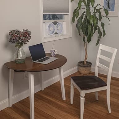 Comfort Zone Window Fan for Bedroom, 9 inch 3 Speed Dual Fans with Auto-Locking Expanders, 3 Modes (Cool, Circulate, Exhaust), Remote Control, Fabric Cover plus Bug Screen, White - Image 9