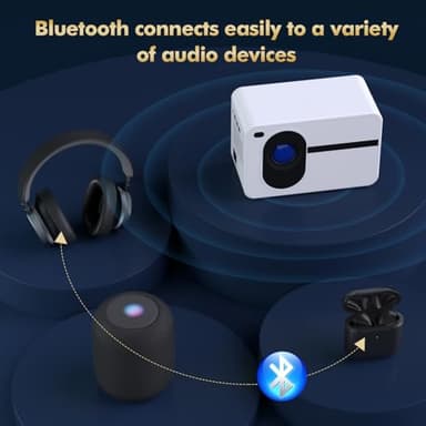 Wielio Projector with WiFi and Bluetooth Native 1080P Full HD Projector 18000 Lumens Outdoor 200" Projection Screen Video Movie Proyector Compatible with Smartphone, HDMI,USB,AV,Fire Stick, PS5, White - Image 3