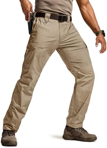 CQR Men's Flex Ripstop Tactical Pants, Water Resistant Stretch Cargo Pants, Lightweight EDC Hiking Work Pants - Image 3