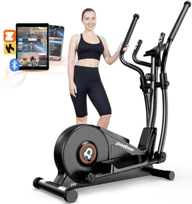 pooboo Elliptical Machine, Elliptical Exercise Machine with 16-Level Resistance&Hyper-Quiet Magnetic Driving System, Elliptical Machine for Home with LCD Monitor&15.5IN Stride, 350LBS Weight Capacity - Image 1