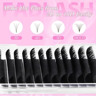FADLASH Eyelash Extensions D Curl 0.07 15-20mm Mixed Tray Easy Fan Lash Extensions Volume Lashes 2D-10D Self Fanning Lash Extensions (0.07-D, 15-20mm Mix) - Image 5
