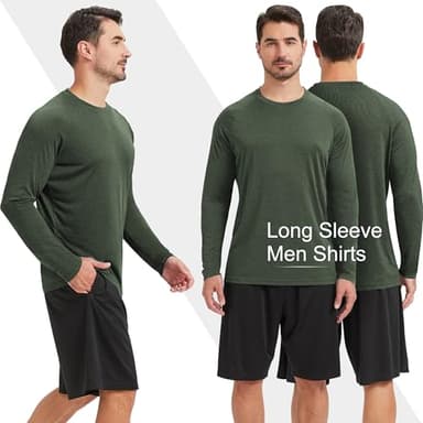 MLYENX 4 Pack Long Sleeve Shirts for Men UPF 50+ UV Sun Protection Quick Dry Moisture Wicking Workout Tee Shirts M - Image 3
