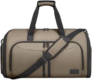 BALEINE Convertible Garment Bag with Shoe Compartment, 2 in 1 Carry on Garment Duffle Bags for Travel, Suit Bag for Men Women (Brown - Image 3