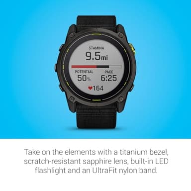Garmin Enduro™ 3 – 51 mm, Solar, Sapphire, Ultraperformance GPS Smartwatch, Extreme Battery Life, Detailed Mapping, Built-in LED Flashlight, Carbon Gray DLC Titanium with Black UltraFit Nylon Strap - Image 4