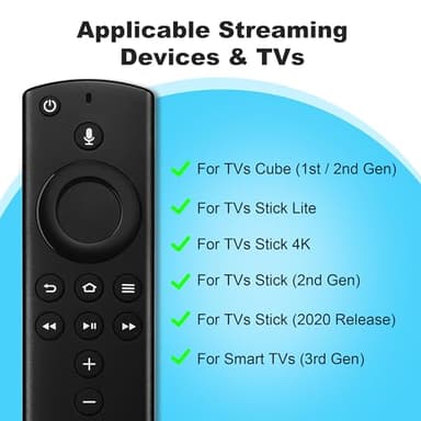 Replacement Remote for Smart TVs 3rd Gen - Vioce Control Not for Insignia/Pioneer, Remote Replacement for Stick (2nd Gen/4K/Lite/2020 Release), Cube(1st Gen/2nd Gen) - Image 2