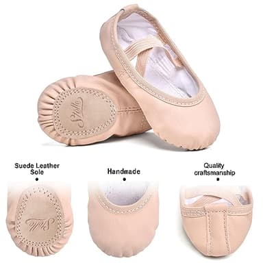 Stelle Ballet Shoes for Girls Toddler Ballet Slippers Soft Leather Boys Dance Shoes for Toddler/Little Kid/Big Kid (Ballet Pink, 12ML) - Image 3