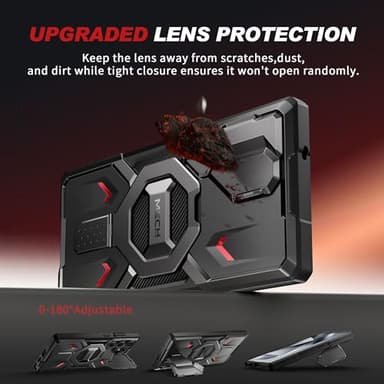 TONGATE Magnetic for Samsung Galaxy S25 Ultra Case with Privacy Screen Protector, [Compatible with MagSafe][Camera Protective Cover][Military-Grade Protection] Ring Stand Phone Case S25 Ultra, Black - Image 7
