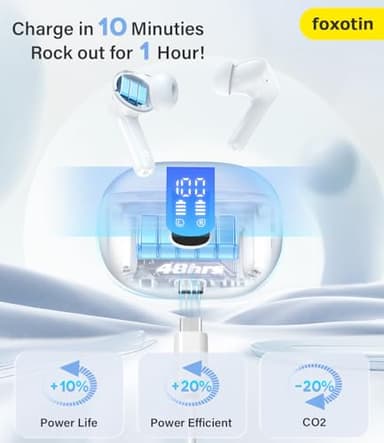Ear Buds Wireless Earbuds - Bluetooth 5.3 Headphones (48H Playback) Built in Mic with LED Display Charging Case, IP7 Waterproof Earphone for iPhone Andriod Phones Laptop Sports Workout - Image 2