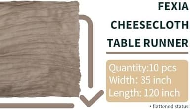 FEXIA 10 Pack Nude Table Runner 35x120 Inches Gauze Table Runner for Bridal Shower Wedding Party First Communion Centerpiece Engagement Boho Table Decoration (Nude - Image 3