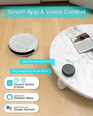 Lefant M210 Pro Robot Vacuum with 2200 Pa Powerful Suction, 6 Cleaning Modes, 120 Mins Runtime, Quiet, Self-Charging, Voice Control, Ideal for Pet Hair and Hard Floor, White - Image 5