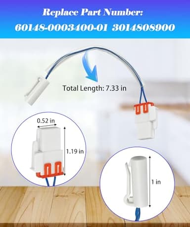 AWTURBO 60148-0003400-01 Refrigerator Defrost Sensor Fits For Kenmore/Leader Daewoo Fridge, Replace 3014808900 60148-0003400-01 11173027711 11173027710 11175039120 etc. - Image 5