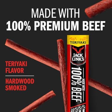 Jack Link's Beef Sticks, Teriyaki - Protein Snack, Meat Stick with 5g of Protein, Meat Snack Sticks Made with 100% Beef, Keto Friendly, Individually Wrapped - 0.92 Oz. (20 Count) - Image 3