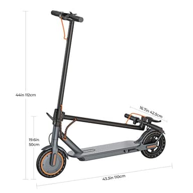 Electric Scooter, 8.5" Tires, 19 Max Speed, 21 Miles Max Range, Lightweight Foldable Kick Scooter with Dual Braking (21Miles-350W-Gray) - Image 6
